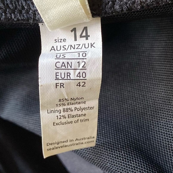 Sea Level Australia Eco Essentials Frill One Piece Black Swimsuit Size 10 NWT - Picture 12 of 15